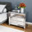 Yolanta 33" Mirrored Glass Nightstand with 3 Storage Drawers