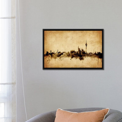 Foxed (rétro) série d’horizon : berlin, allemagne, impression sur toile tendue