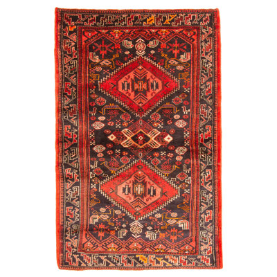 Tapis noir Konya Anatolian 4 pi 6 po x 7 pi 2 po
