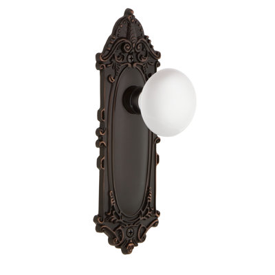 Victorian Plate with White Porcelain Door Knob