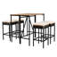 Table et tabouret d'extérieur en bois avec coussins amovibles, pliables, résistants aux intempéries, rouillés, peu encombrants, brun 5, antidérapants, hauts, stables-1180717480