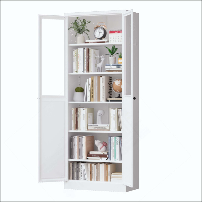 Armoire de cuisine en métal avec portes et tablettes, grand organisateur de rangement réglable robuste, armoire autoportante sans outil pour le salon, la salle de bain