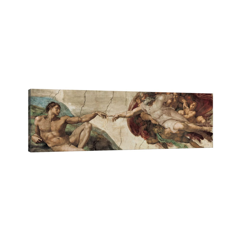Creazione Di Adamo by Michelangelo - No Frame Panoramic Gallery-Wrapped Canvas Giclée on Canvas
