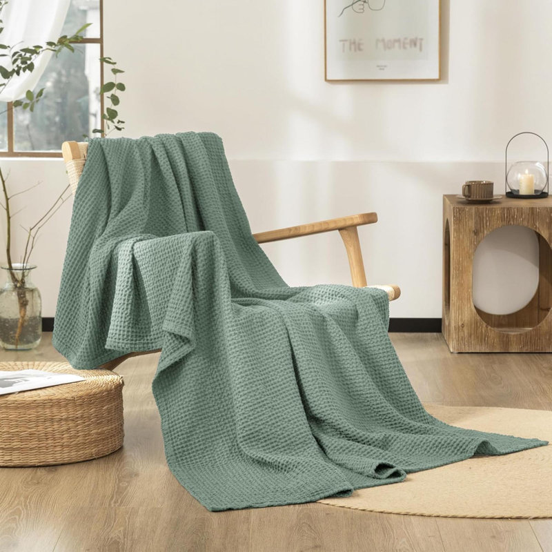 Machine Tufted Throw Blanket, 200cm x 150cm, Green