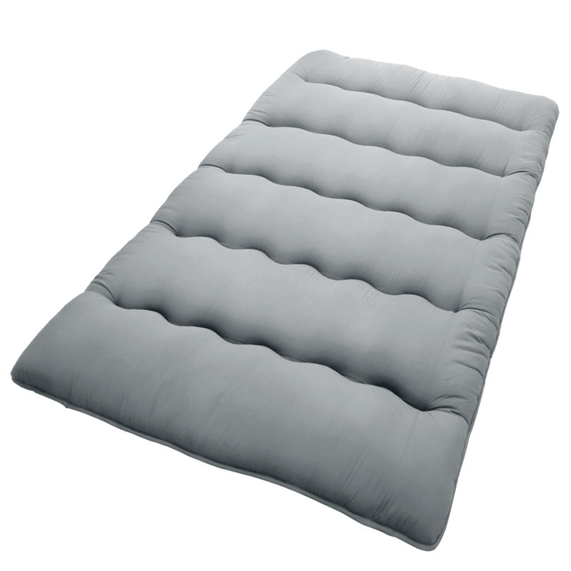 Matelas de futon japonais épais - Couvre-lit Tatami, Grand lit, Gris clair