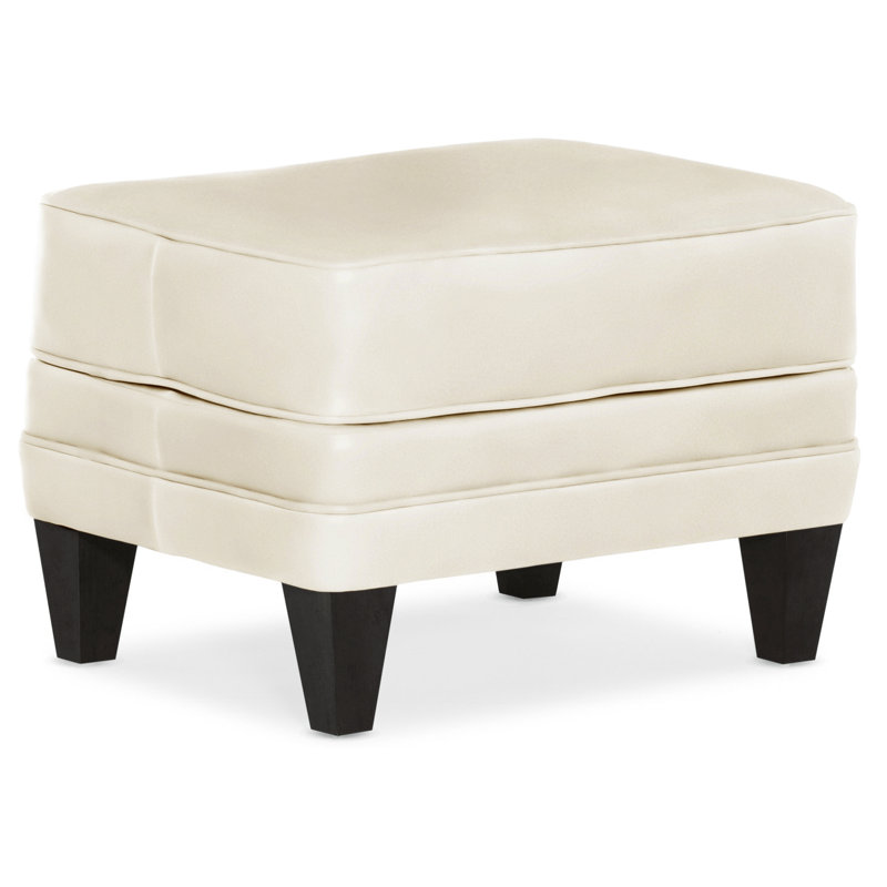 Willow Ottoman, Plantation, Outsider Raven Genuine Leather