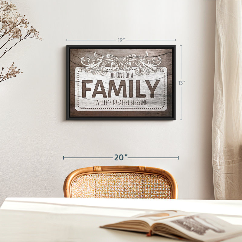 «Love Of A Family Quote II», H 19 po x l 13 po