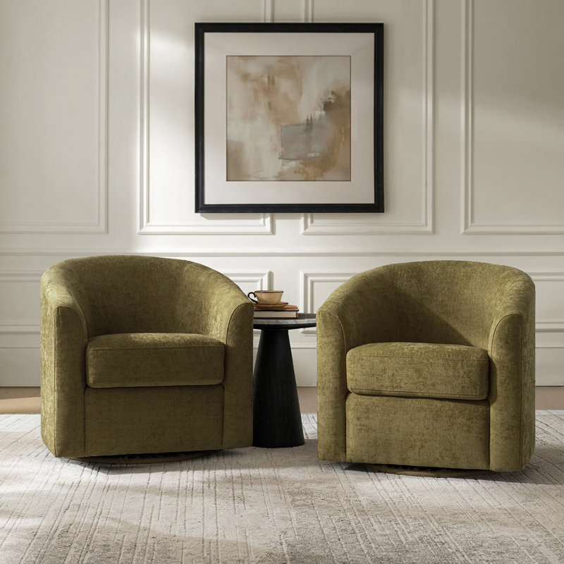 Amiir Upholstered Swivel Accent Chair, Moss