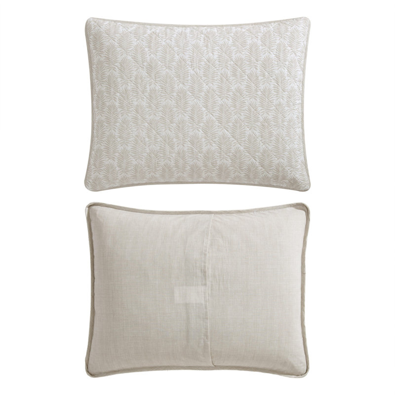 Fronds Quilt, King Quilt + 2 King Shams, Beige