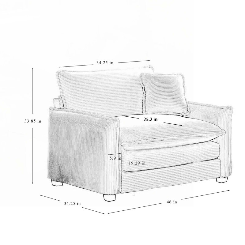 Chaise d'appoint rembourrée avec coussin Raiesha, Vert
