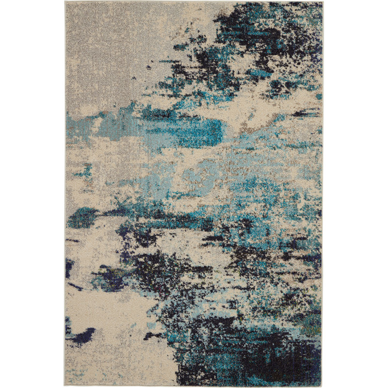 Tapis ivoire moderne Enoch, Rectangle 3 pi 11 po x 5 pi 11 po