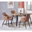 Eatonton 4 Person Dining set - a Rectangular Wooden Dining Table with Metal Legs and a Set of 4 Faux Leather Dining Chairs for Dining Room - Modern Dining Table Set-41725711-41725710
