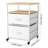 Mini Fridge Stand with Storage, 3-Tier Refrigerator Riser with Fabric Drawers, Rolling Steel Frame