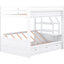 Lit superposé double blanc avec rangement amélioré: escalier, table de chevet, 3 tiroirs - rangement polyvalent et écoénergétique-1258253676