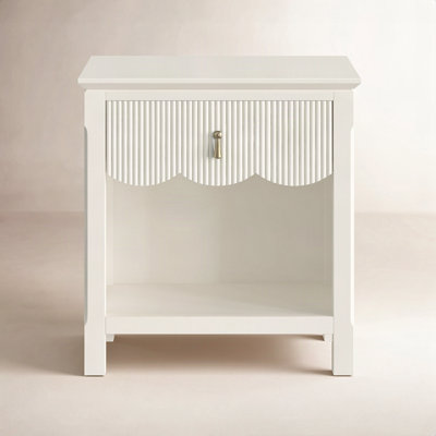 Sofia Wood 1 Drawer Reeded Nightstand