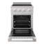 ZLINE 24 in. Satin Stainless Marino Induction Range with 3 Element Cooktop and White Matte Door