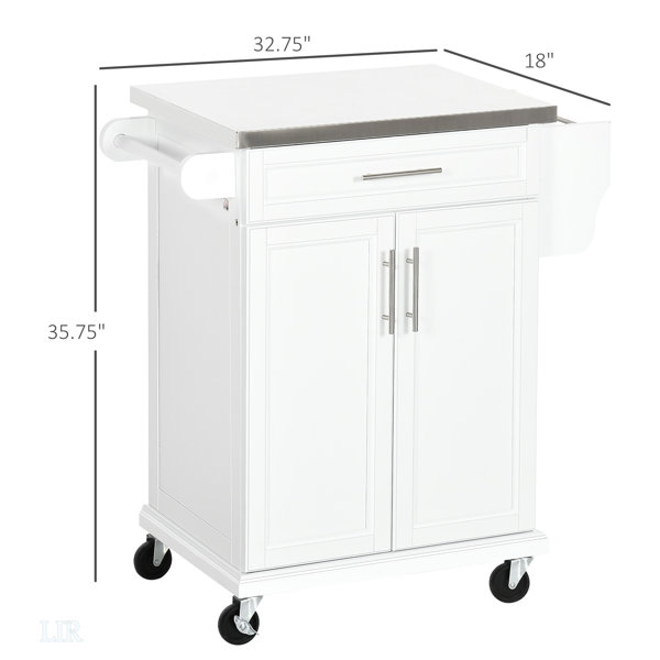Latitude Run® Kitchen Island On Wheels, Rolling Kitchen Cart With ...