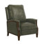 Fauteuil inclinable manuel en cuir véritable avec main courante en bois massif Liauro de 32,3 po de largeur-1867559451