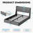 Queen Size Bed Frame with Headboard and 2 Storage Drawers, Upholstered Bed Built-In LED Lights and Charging Station-1722278763