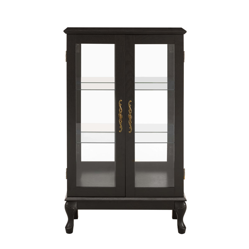 Vitrine avec portes en verre trempé, Noir