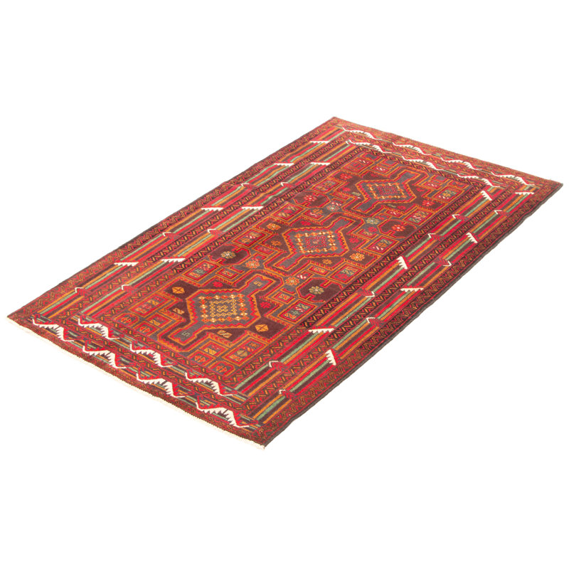 Tapis brun foncé Teimani 3 pi 9 po x 6 pi 1 po