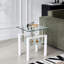 2 tables d'appoint en verre trempé pour le salon, fin de pièce pratique et décorative avec rangement, artisanat
