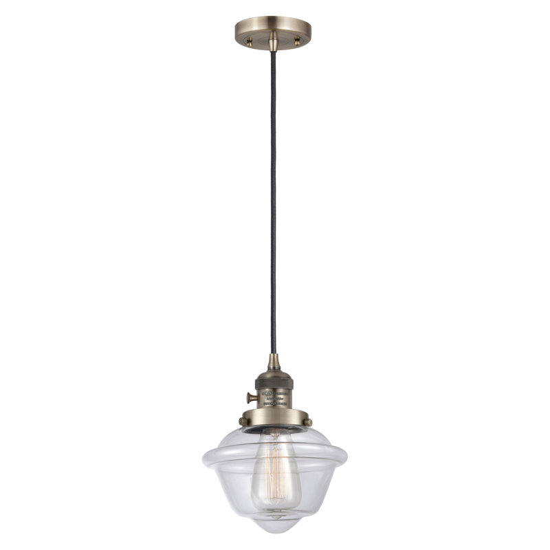 Franklin Restoration - Grourke - Mini-luminaire suspendu à 1 lumière - Interrupteur marche / arrêt - Ampoule DEL, Clair