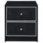Table de chevet noire et argentée - 2 tiroirs, design industriel avec glissières en métal Smooth Easy