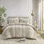 Comfortable 3-piece Striped Cotton Bedding Set, Modern Taupe Design For Home