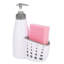White Grey Plastic Kitchen Liquid Soap Dispenser Caddy