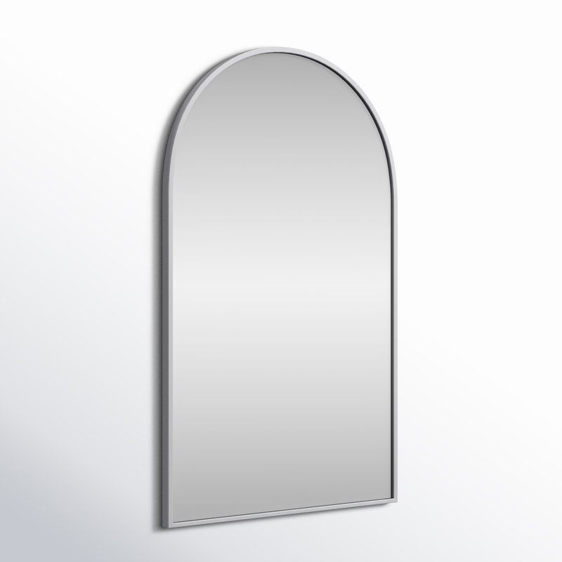 Sabine Metal Arch Wall Mirror, Silver, 40" x 24"