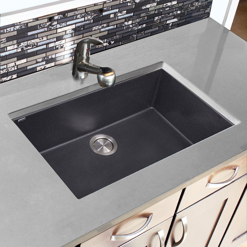 Plymouth 30'' L Single Basin Kitchen Sink, Black