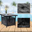 Ensemble de meubles de patio 3 pièces Ensemble de bistro pivotant Ensemble de meubles de chaise d'extérieur en métal Ensemble de conversation avec table basse avec trou pour parasol…