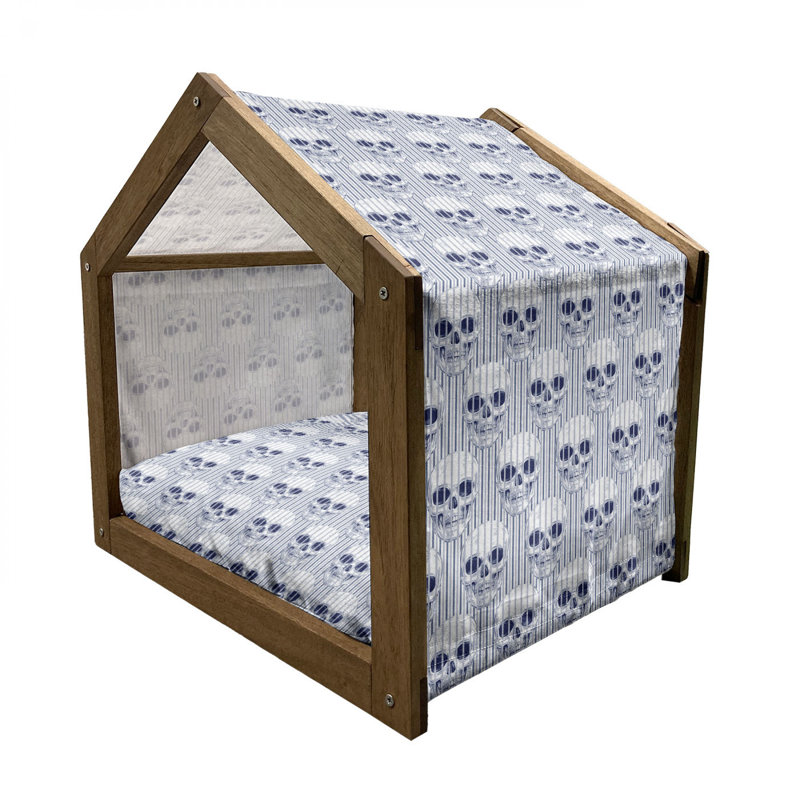 Niche pour chien en bois bleu marine, H 32,28 po x l 39,37 po x P 28,35 po
