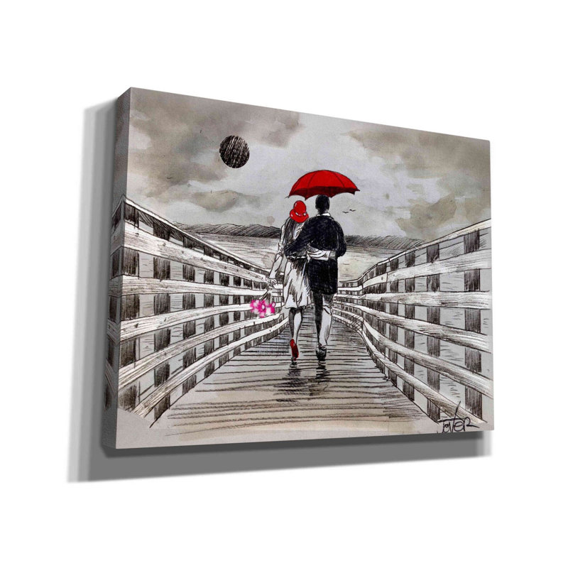 «Boardwalk» par Loui Jover, toile, art mural, H 26 po x l 34 po x P 1,5 po