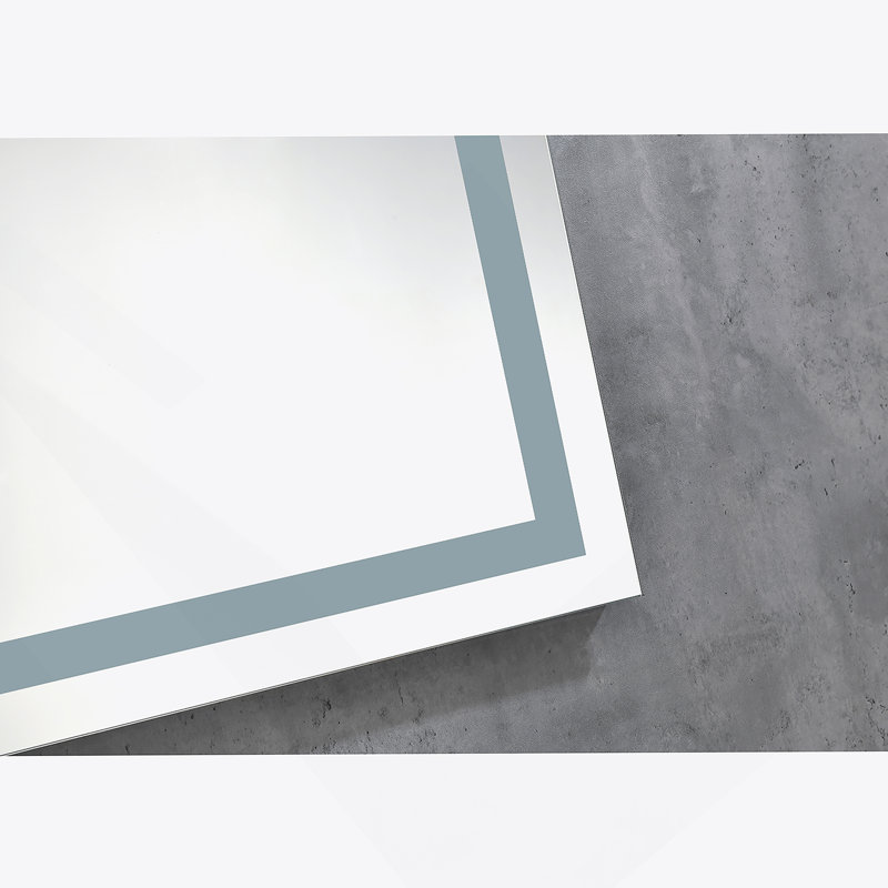 Miroir mural de salle de bain 26 * 38 avec lumière élevée et antibuée, 26 po x 38 po