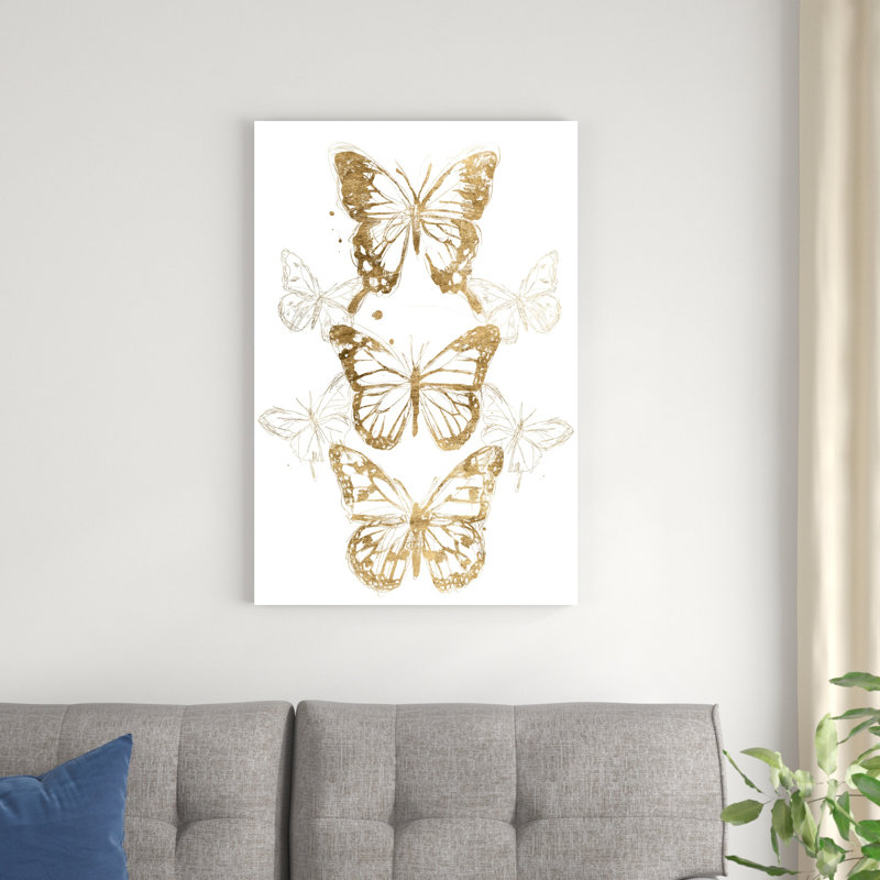 Contours de papillons dorés I, H 48 po x l 32 po x P 1,25 po