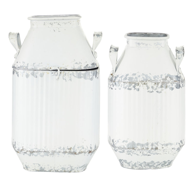 Premo Metal Decorative Bottle, White