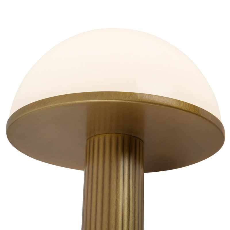 Vienna 9-in Black dimmable LED Table Lamp, Vintage Brass
