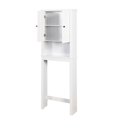 Bathroom Shelf Over Toilet - Elegant, Adjustable Shelf, White, 23.97X7.74X69.05 Inch Storage Unit ,