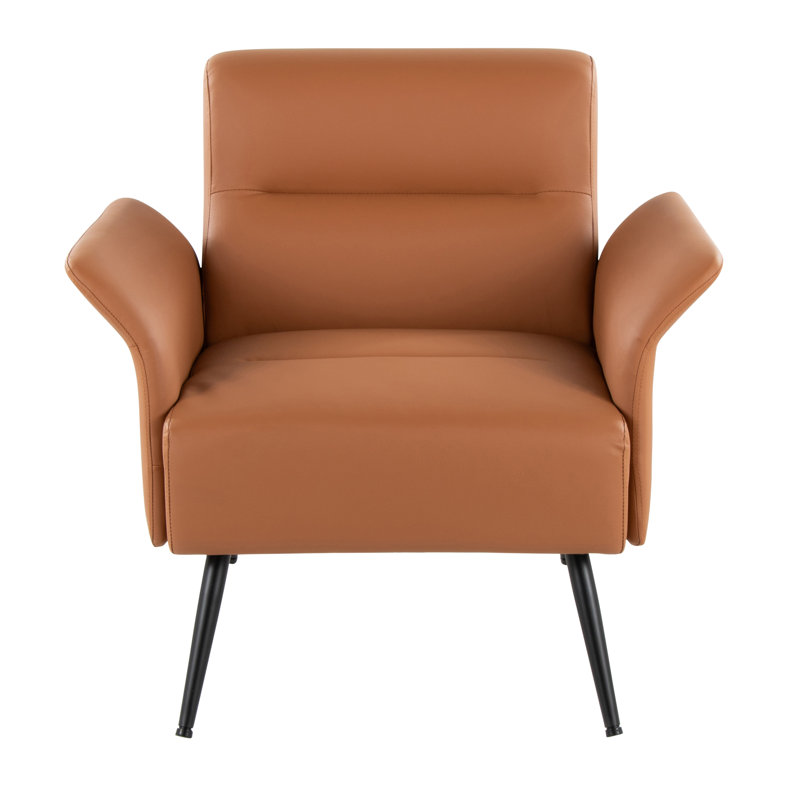 Petal Accent Chair, Camel  Faux Leather