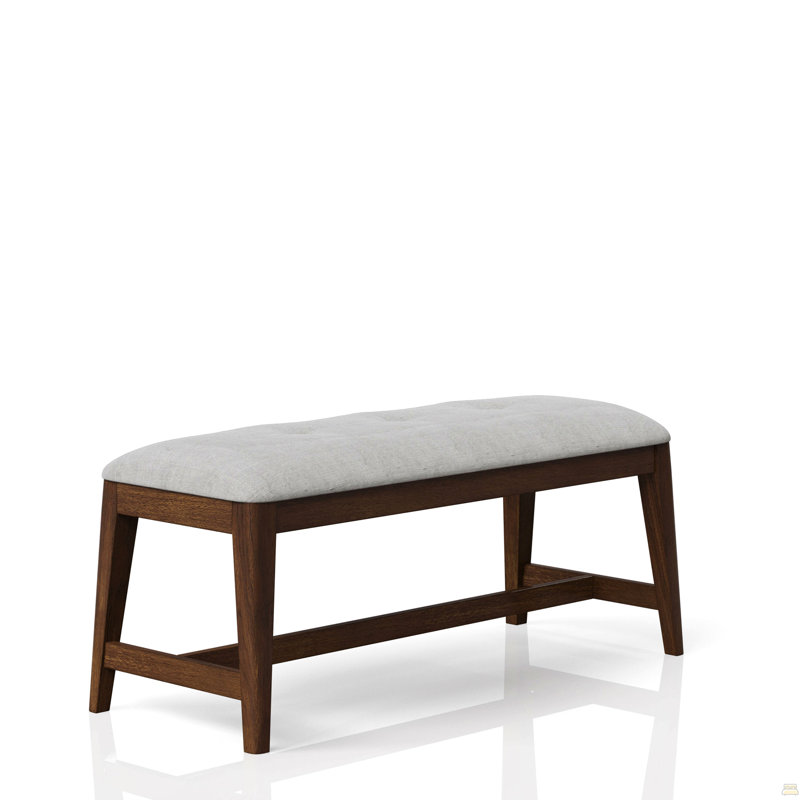Backless Upholstered Dining Bench Mid-Century Seating