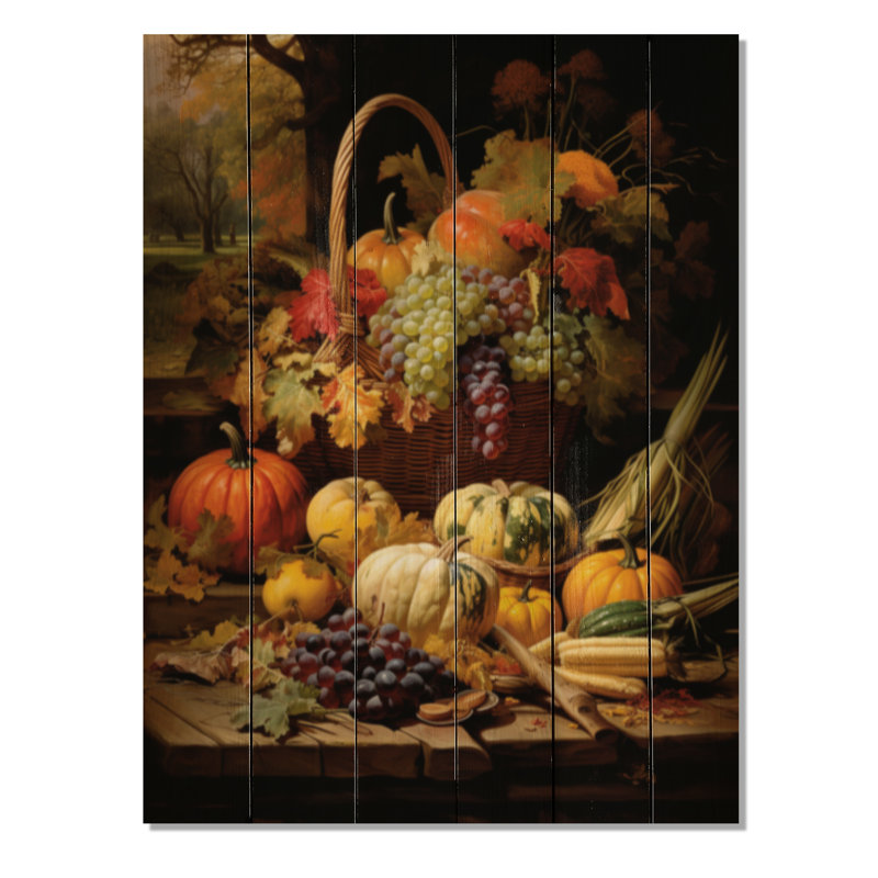 «Food Autumn Harvest II», reproduction sur bois sans cadre, H 32 po x l 24 po x P 0,78 po