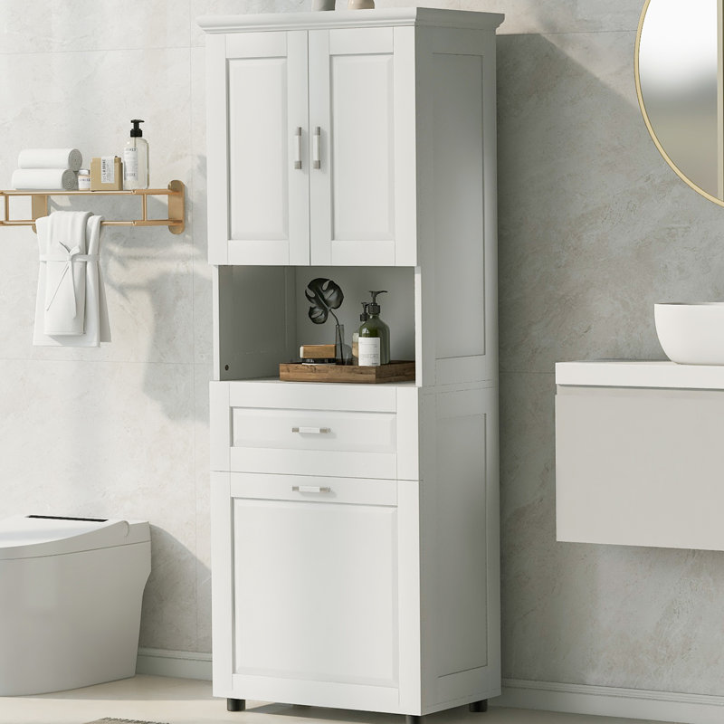 Cissie 69.92'' Freestanding Bathroom Cabinet, Black