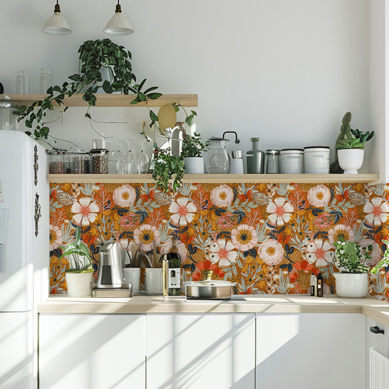 Papier peint floral mural Boho