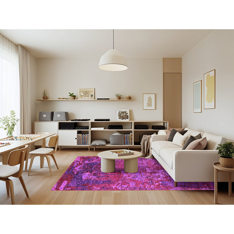 Damask Indoor Rug, Rectangle 7' x 9'