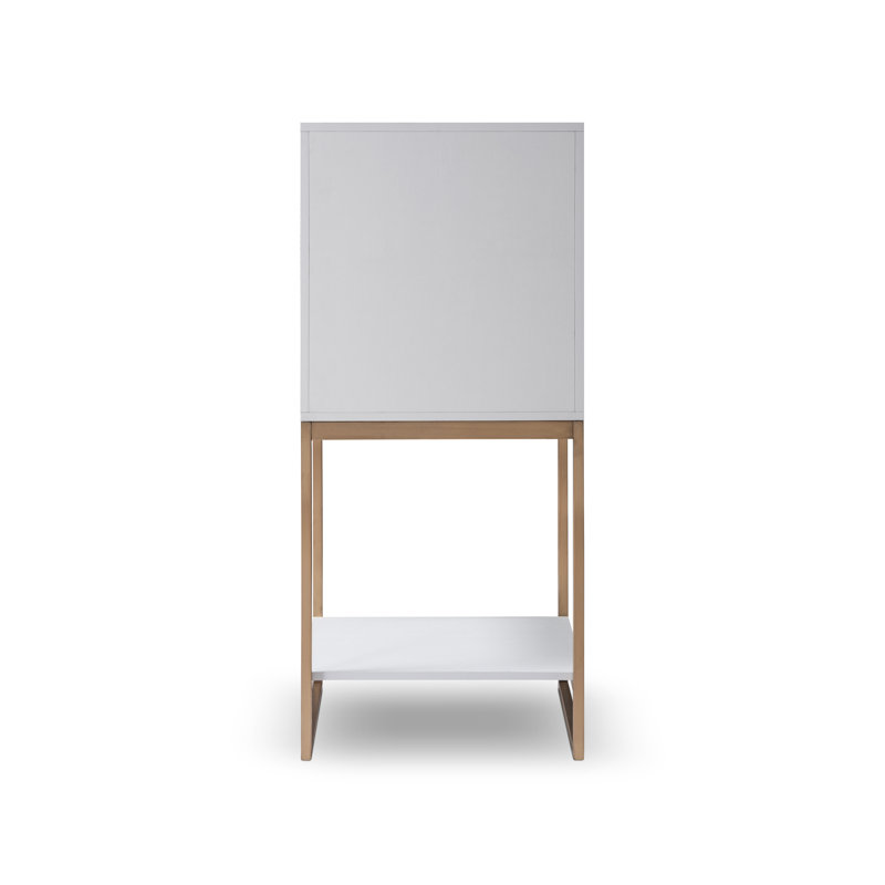 Alpatchino 59.8cm Home Bar, White/Bronze