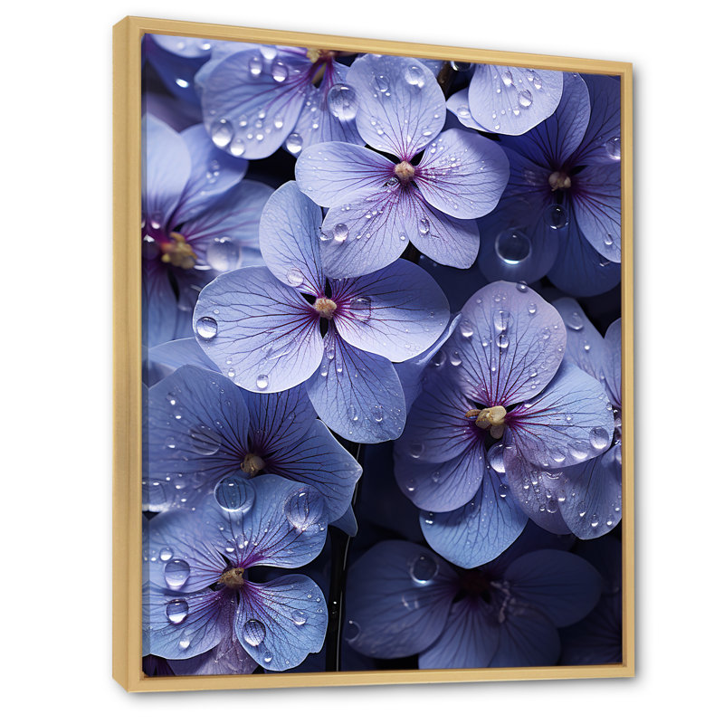 «Violets Rain», reproduction sur toile, H 32 po x l 16 po x P 1 po, Cadre naturel flottant