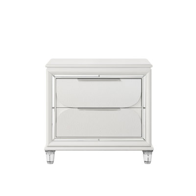 2-Drawer Nightstand With Acrylic Crystal Legs