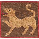 Khan Area Rug in Red/Brown/Gold